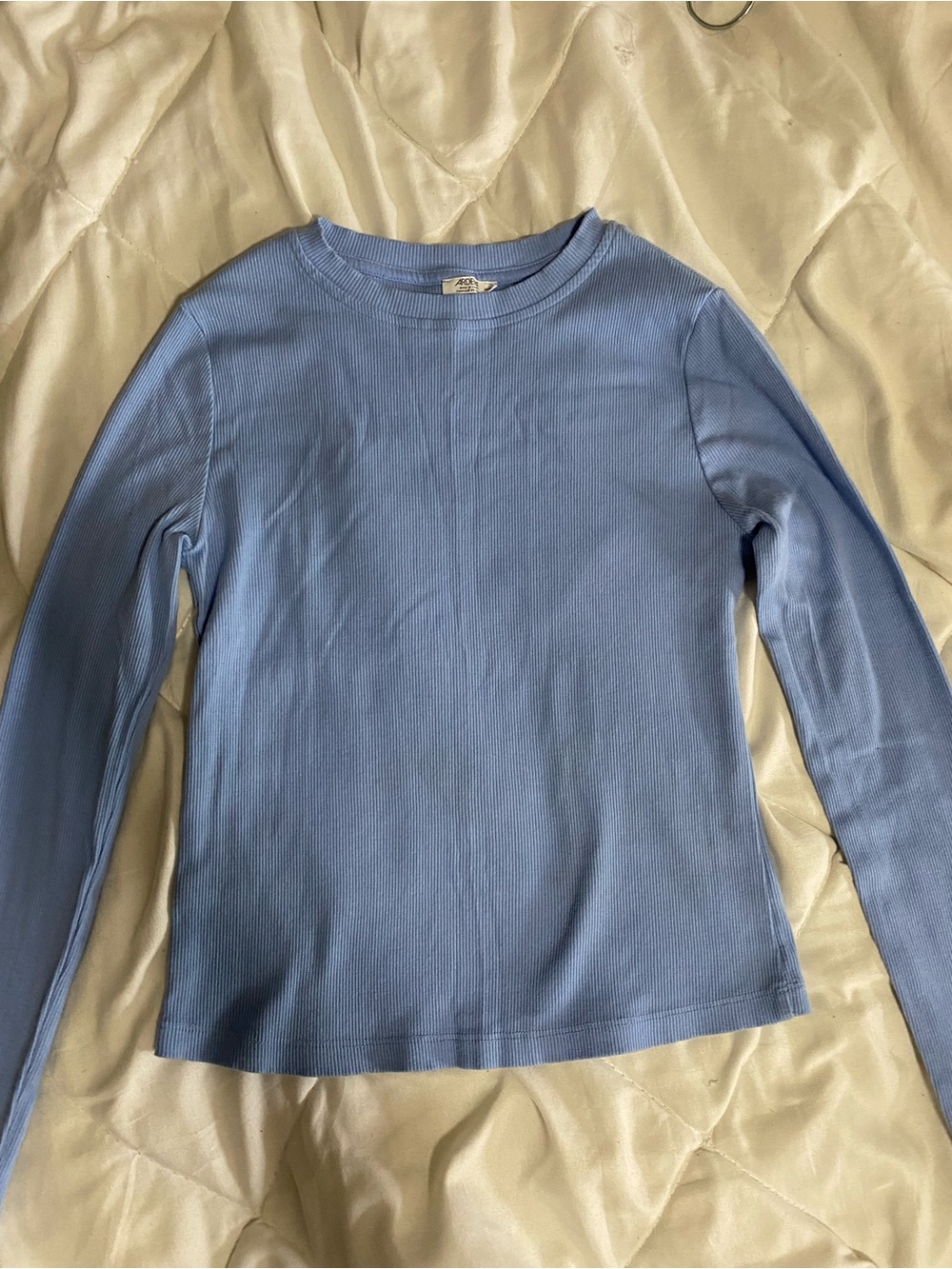 Ardene Light Blue Ribbed Crew Neck Sweater